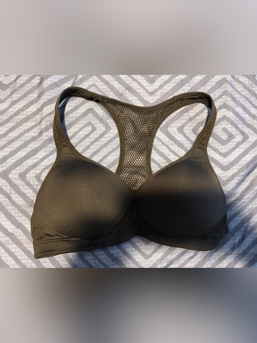 PINK Victoria's Secret Black Racerback Wireless Sports Bra